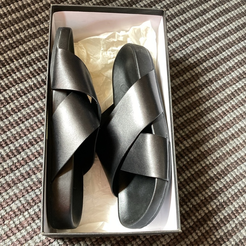 J.Crew Black Criss Strap Marlow Sandals Size 6 - Picture 6 of 6